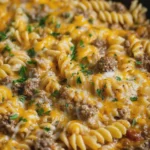 Ultimate Cheesy Beef Rotini Skillet