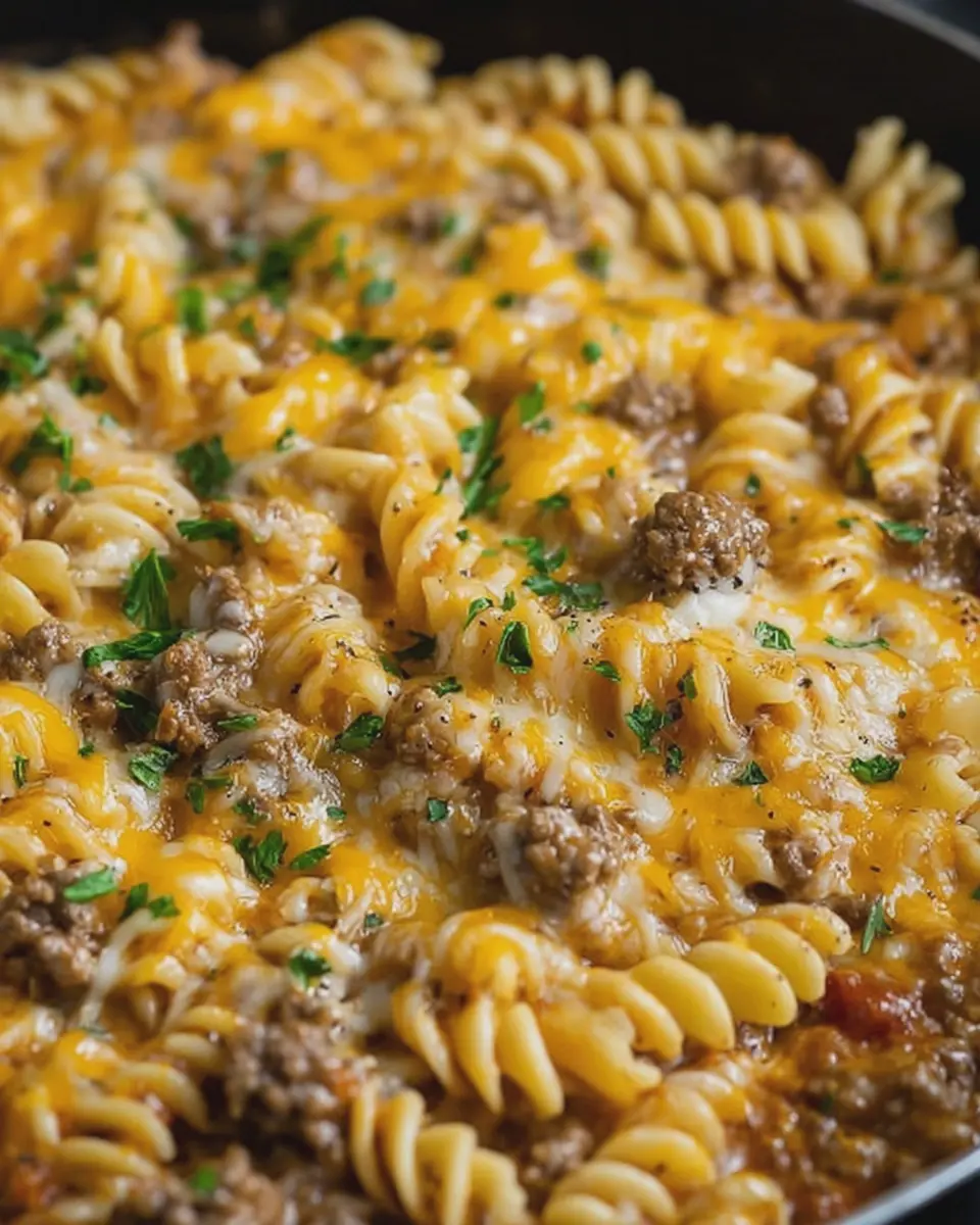Ultimate Cheesy Beef Rotini Skillet: Indulgent Comfort Food Delight