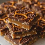 No Bake Caramel Pretzel Crack Bars