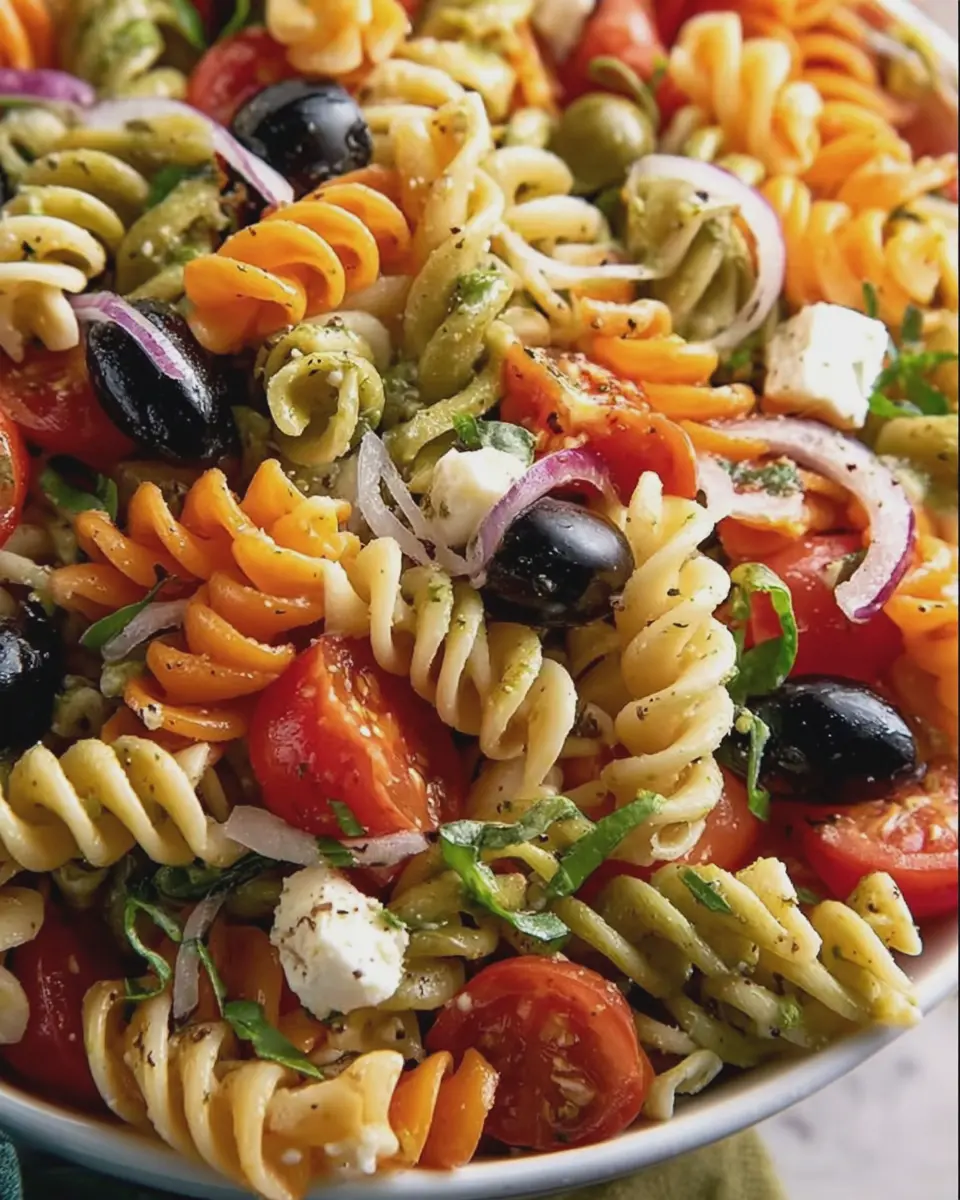 Tri Color Pasta Salad: Easy and Delicious with Turkey Bacon & Chicken Ham