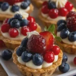 Mini Fruit Tart Cookie Cups Red White and Blue and So Cute