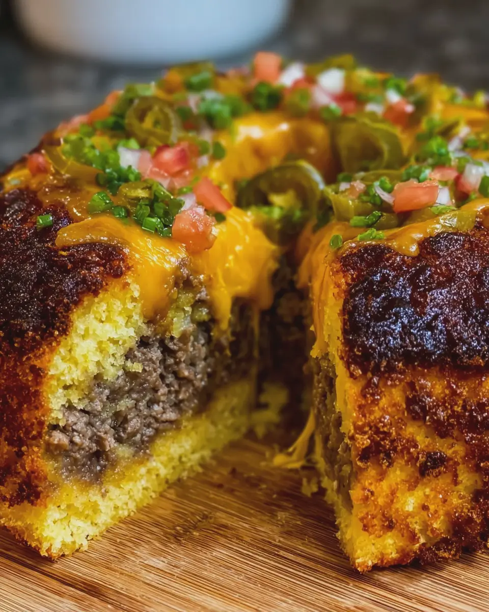 Crispy Cheeseburger Cornbread Ring Melt: A Family Favorite Treat