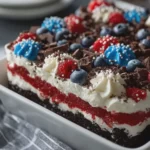 Patriotic No-Bake Oreo Pudding Dessert