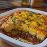 Golden Potato Savory Beef Cheese Bake