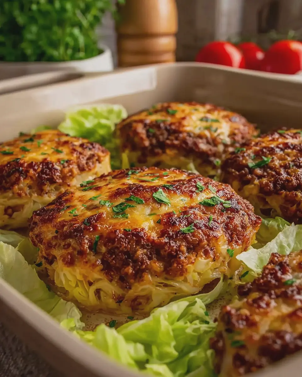 Oven Baked Cabbage Burgers: Easy Deliciousness with Turkey Bacon
