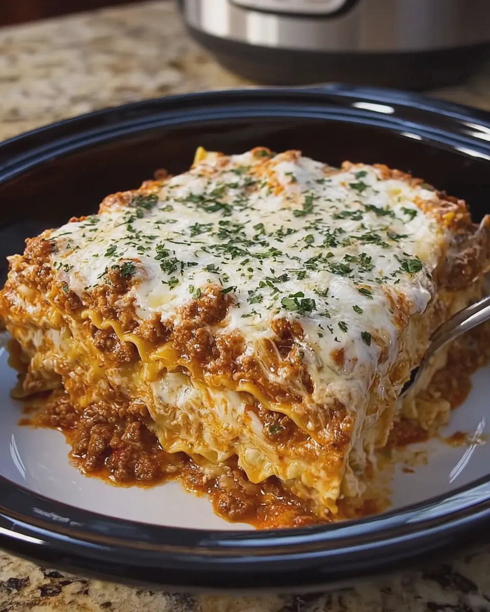 Creamy Cheesy Crockpot Lasagna: Easy Turkey Bacon Twist Recipe