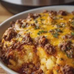 Cheesy Slow Cooker Beef and Potato Casserole