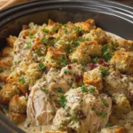 Creamy Crockpot Chicken and Stuffing