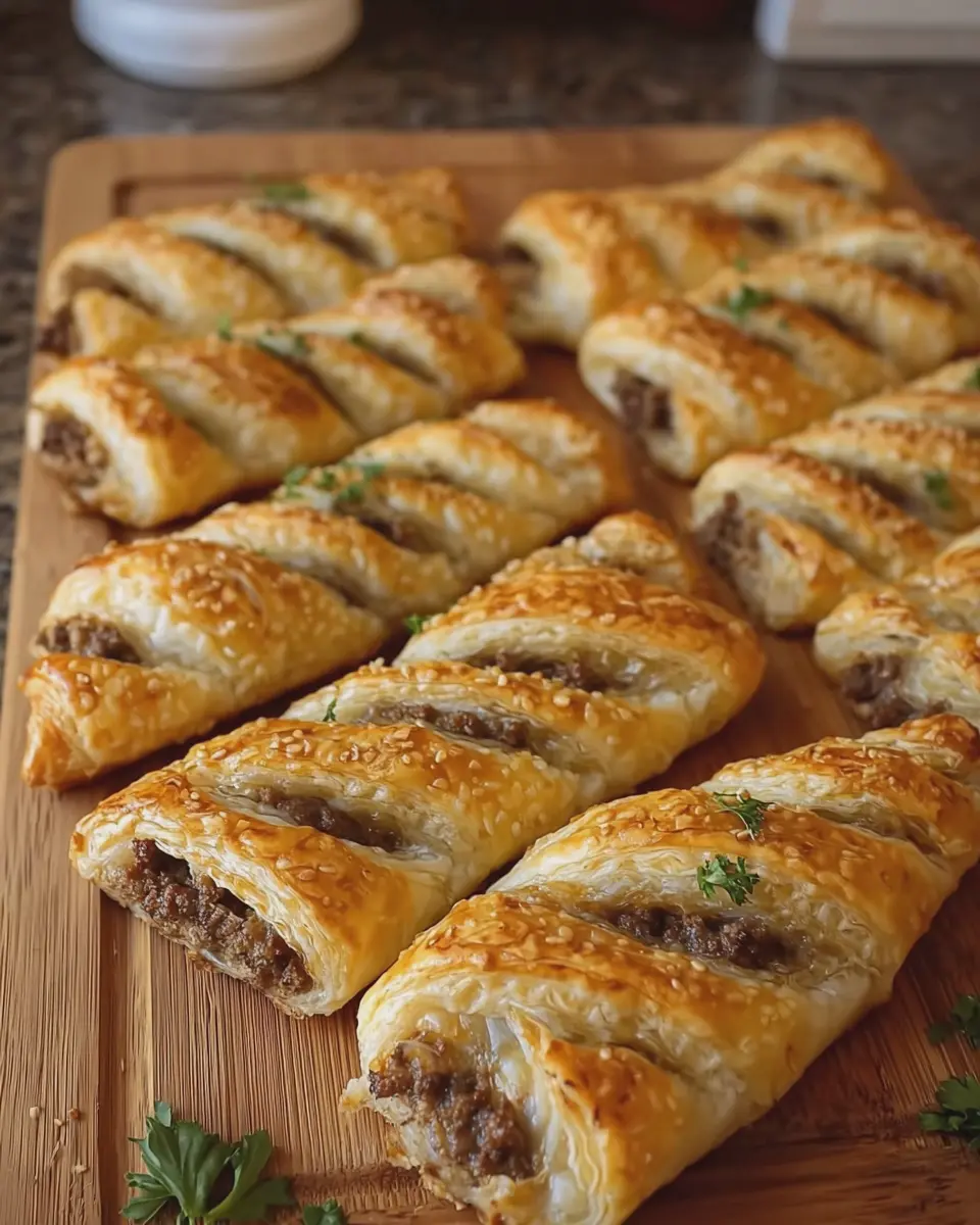 Oven Baked Beef Puff Pastry Twists: Easy 4 Ingredient Delight