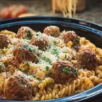 Easy Slow Cooker Pasta and Meatballs