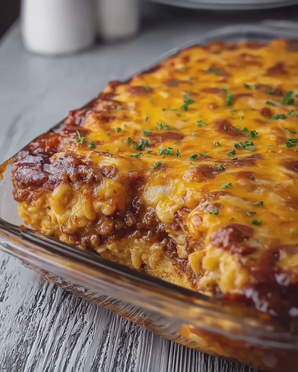 Mac and Cheese Meatloaf Casserole with Turkey Bacon and Chicken Ham Delight