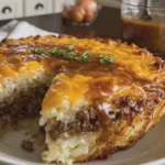 Smothered Country Beef Onion Gravy Hash Brown Pie