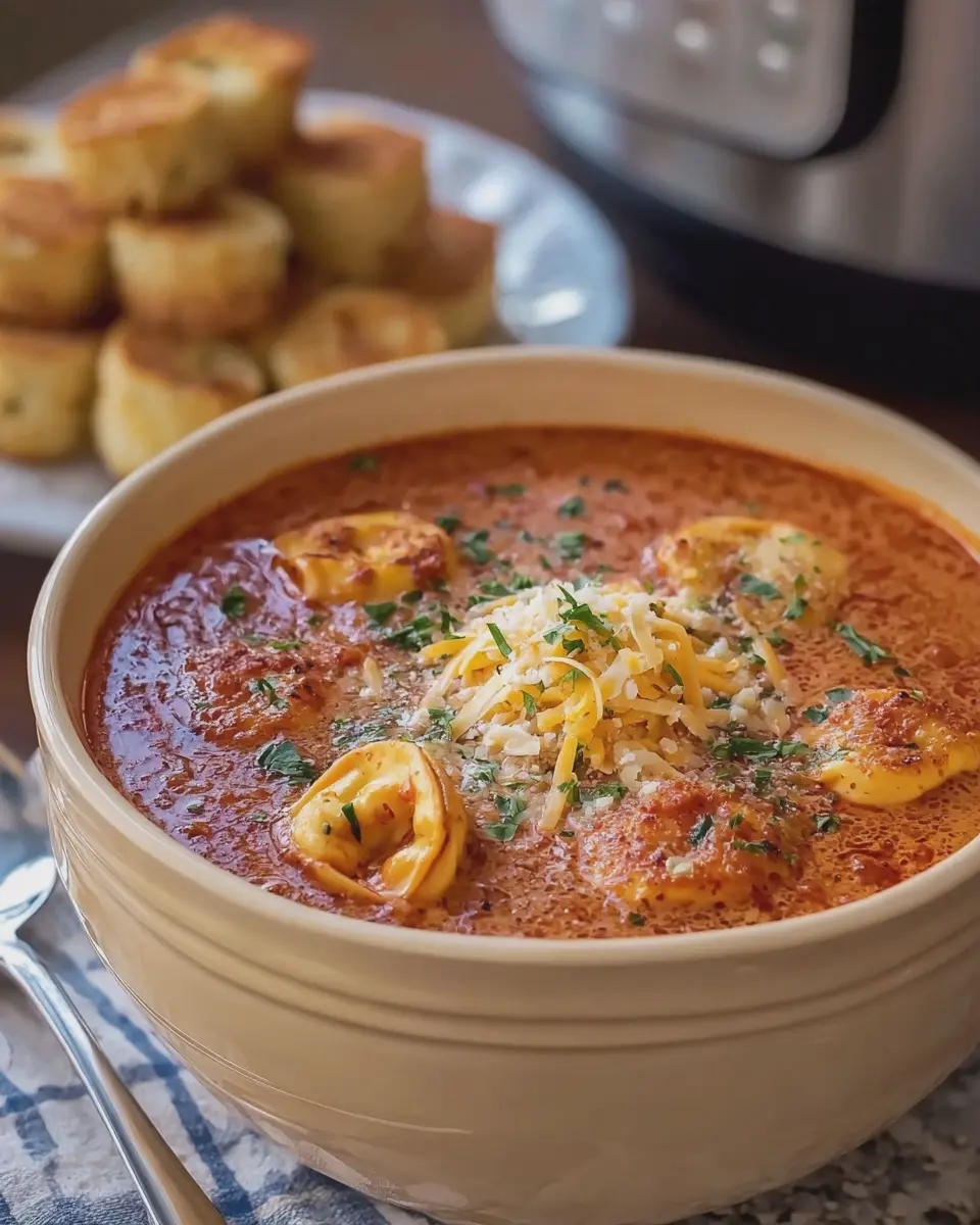 Slow Cooker Tomato Tortellini Soup: Easy Cheesy Comfort Food