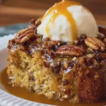 Carrot Cake Cobbler with Caramel Pecan Filling