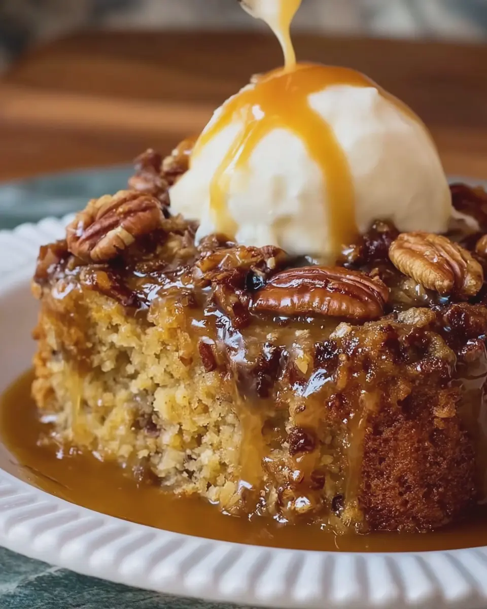 Carrot Cake Cobbler: Indulgent Dessert with Caramel Pecan Filling