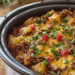 Taco Beef and Potato Crockpot Casserole
