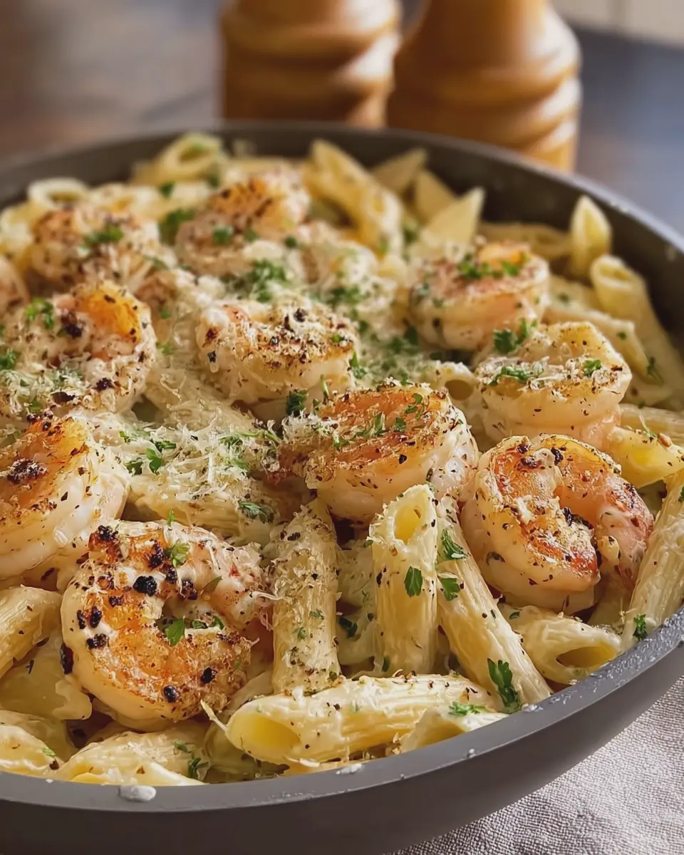 Garlic Butter Ranch Shrimp Penne: Indulgent Creamy Parmesan Delight