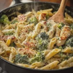 Garlic Tuscan Penne with Chicken Broccoli and Parmesan Cream