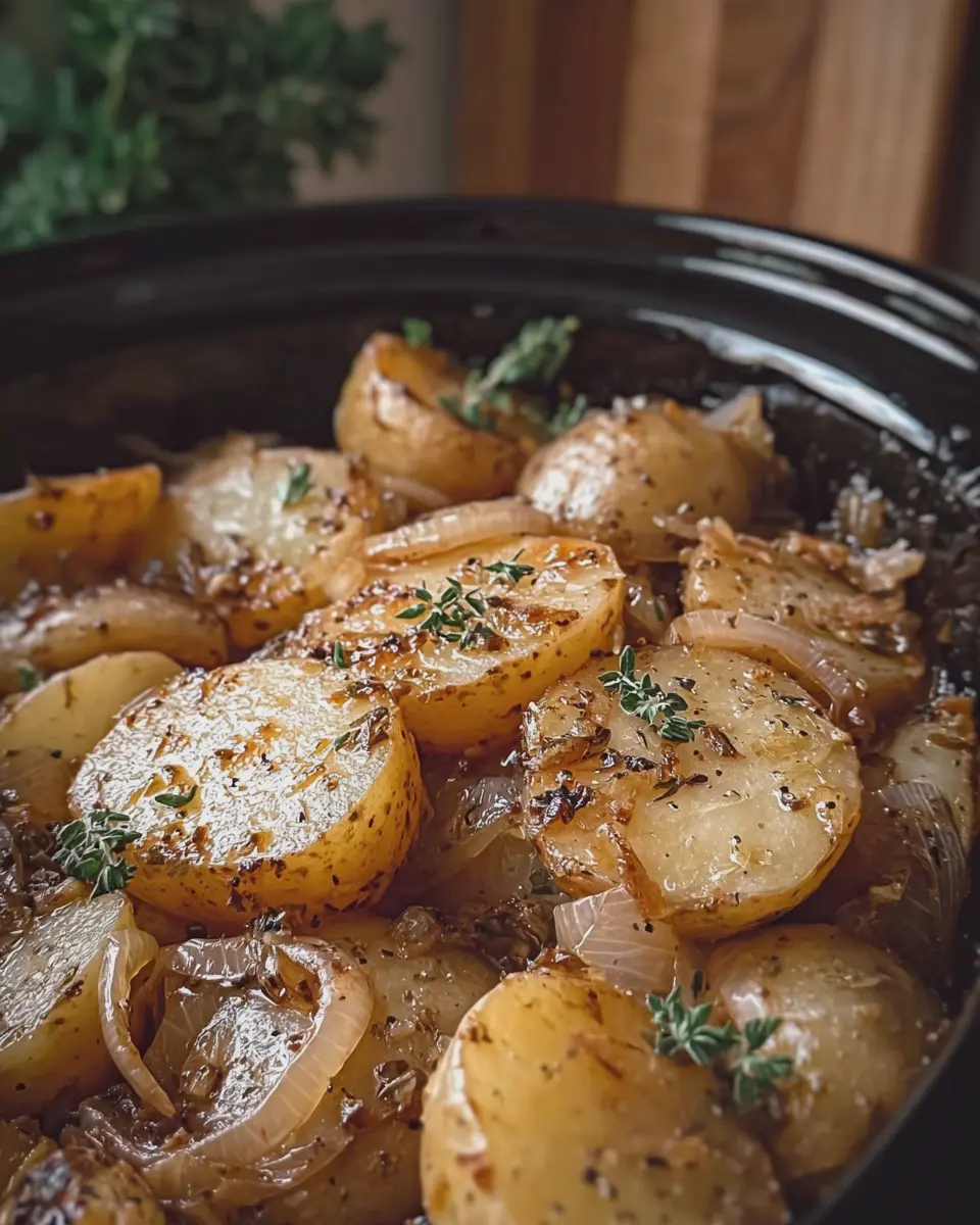 Crockpot Potatoes and Onions: Easy Comfort Food with Turkey Bacon