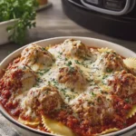 Crockpot Meatball and Cheese Ravioli