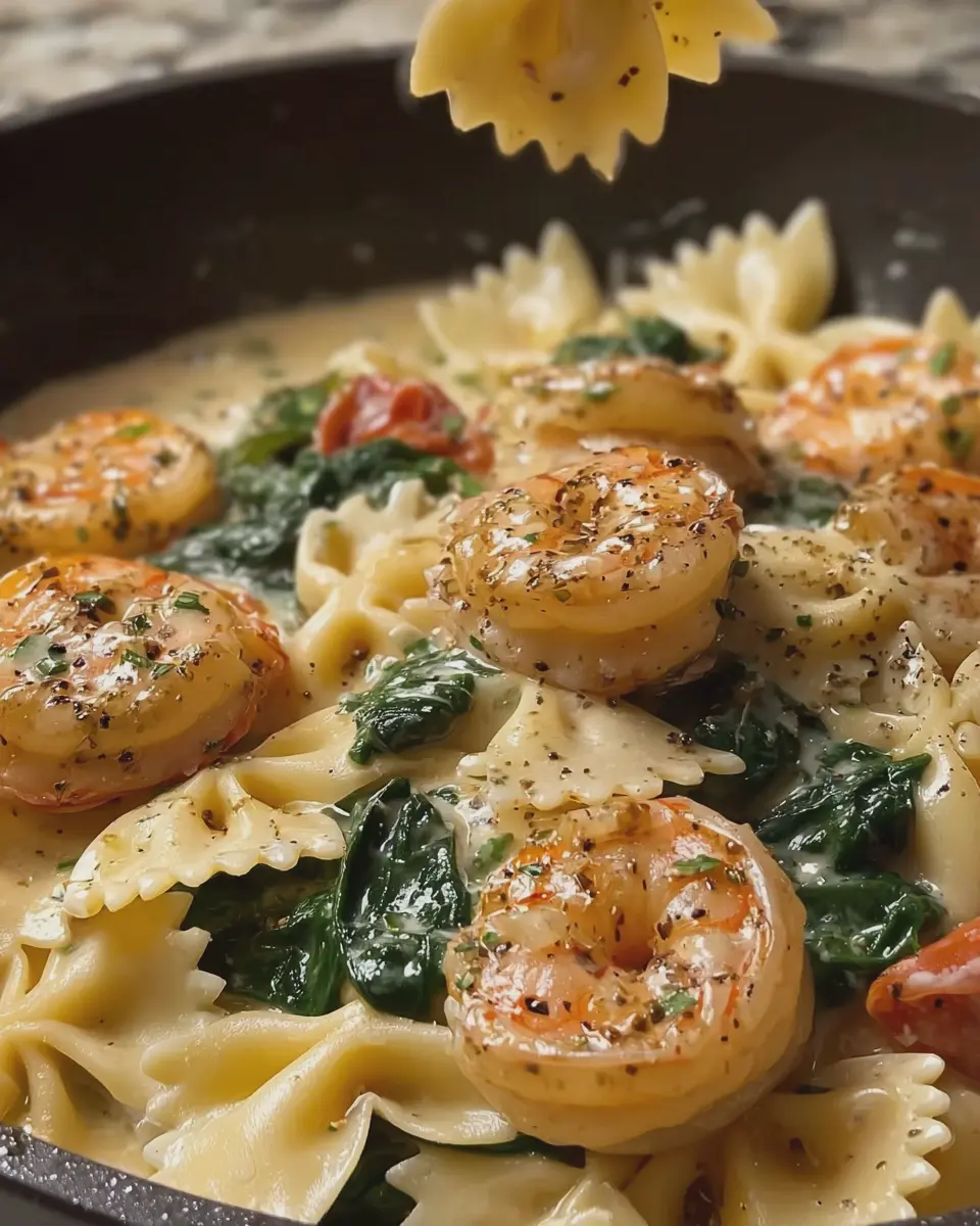 Creamy Garlic Shrimp and Spinach Bowtie Pasta: Best Comfort Dish
