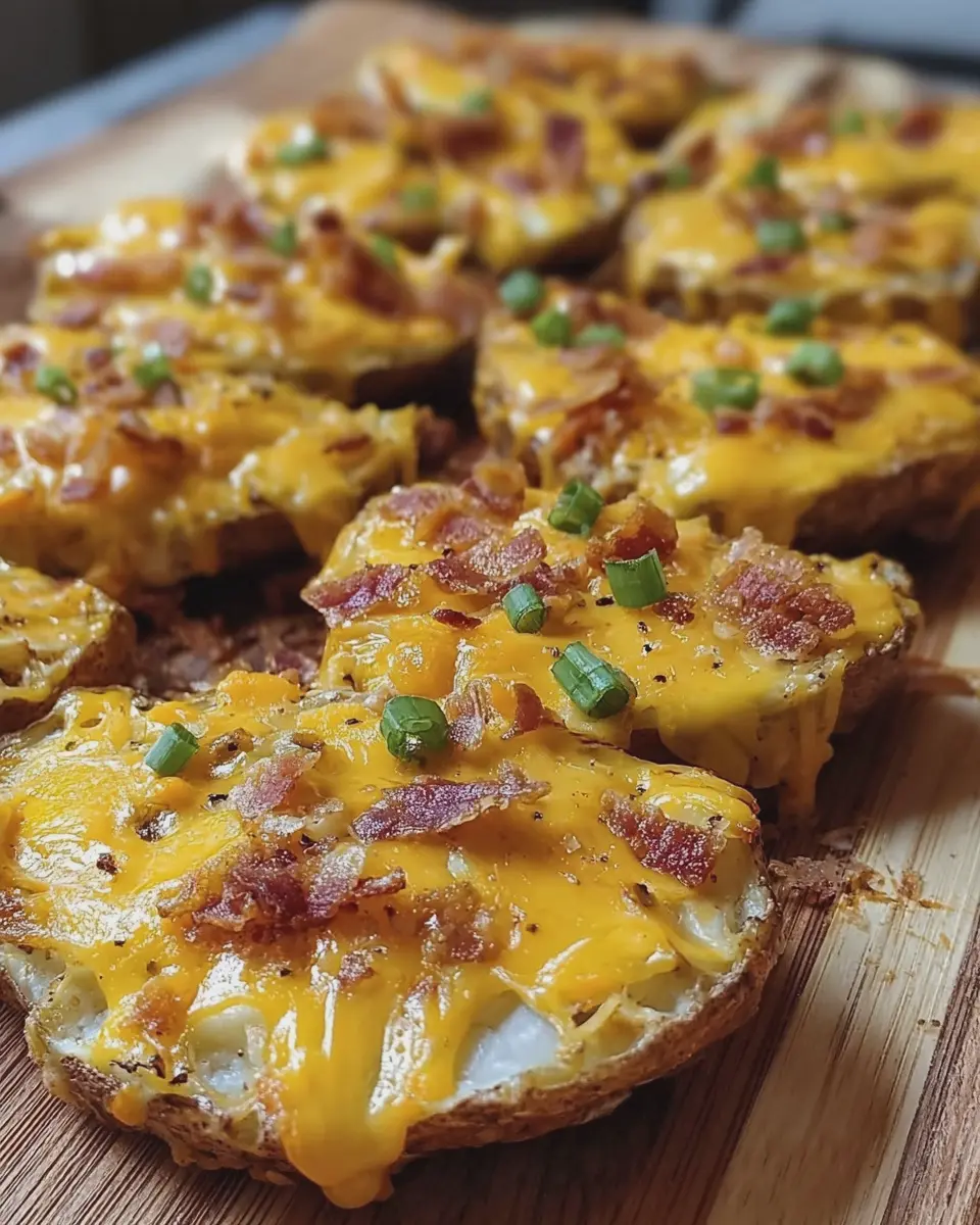 Cheesy Loaded Potato Slices with Turkey Bacon: Indulgent Comfort Food