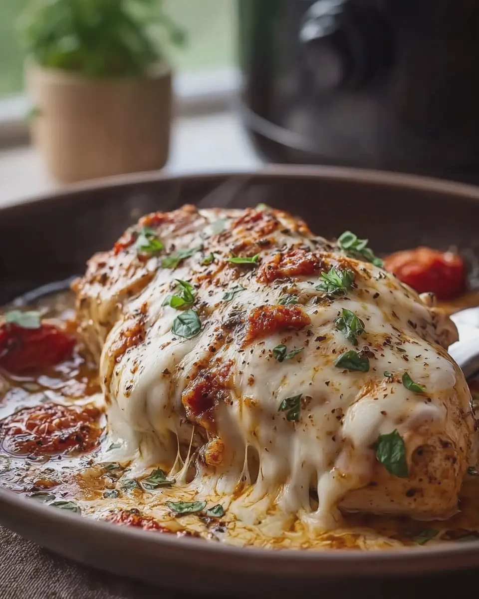 Slow Cooker Cheesy Mozzarella Chicken: Juicy Comfort Food Delight