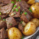 Slow Cooker Garlic Butter Steak and Potatoes