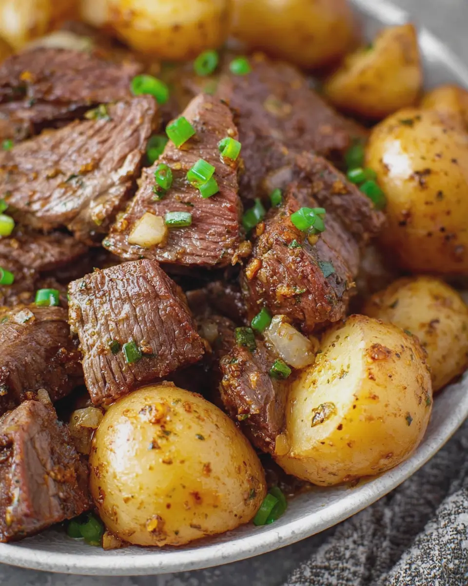 Slow Cooker Garlic Butter Steak and Potatoes: Easy Comfort Food Recipe