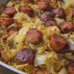 Fried Cabbage and Chicken Sausage Bake