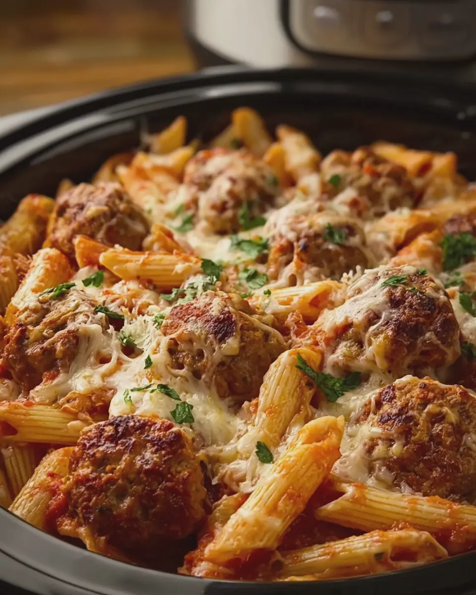 Crock Pot Meatball Penne: Easy Comfort Food with Provolone