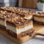 No-Bake Snickers Cheesecake Bars