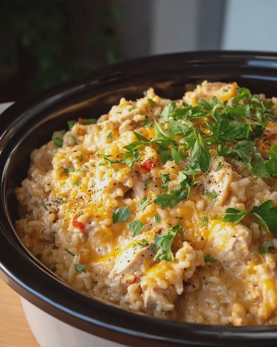 Crockpot Cheesy Chicken and Rice: The Easy Comfort Food Delight