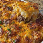 Pot Roast Cheddar Potato Casserole