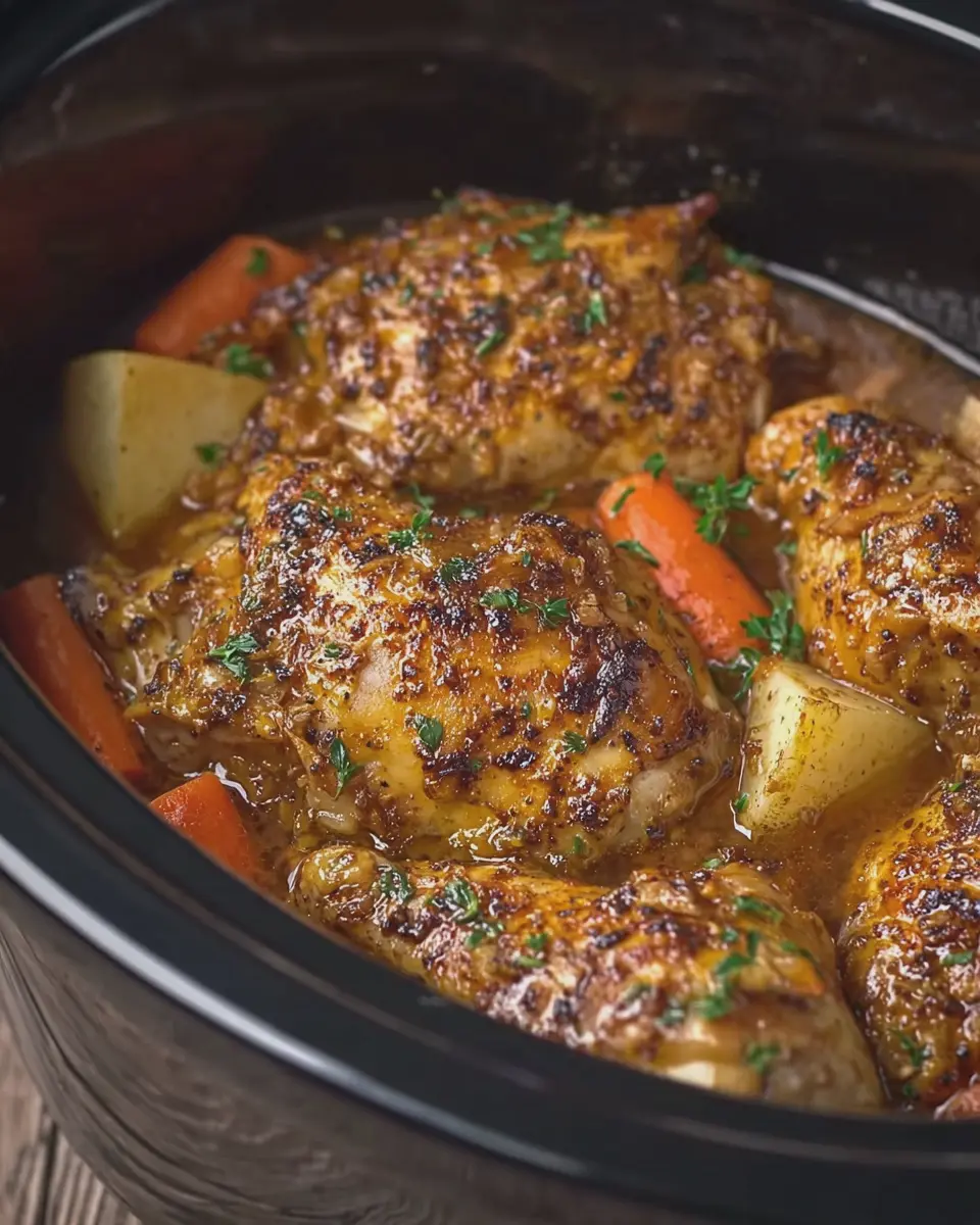 Slow Cooker 5 Ingredient Amish Autumn Chicken Delightfully Easy