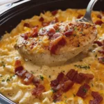 One Skillet Chicken with Cream Cheese and Turkey Bacon