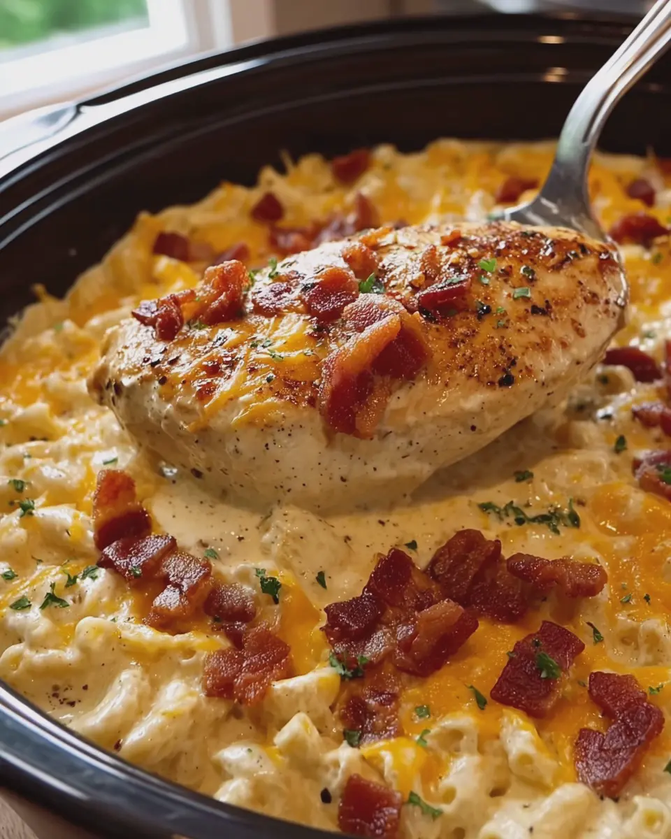 One Skillet Chicken with Cream Cheese and Turkey Bacon Delight