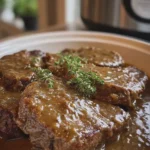 Slow Cooker 3 Ingredient Beef Chops and Gravy