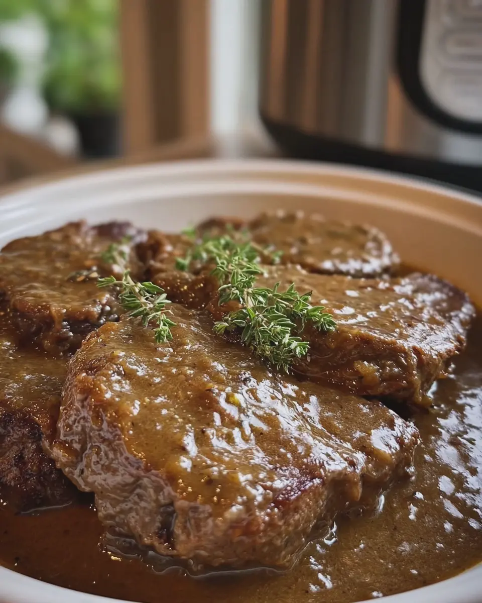 Slow Cooker Beef Chops: Easy 3 Ingredient Gravy Delight
