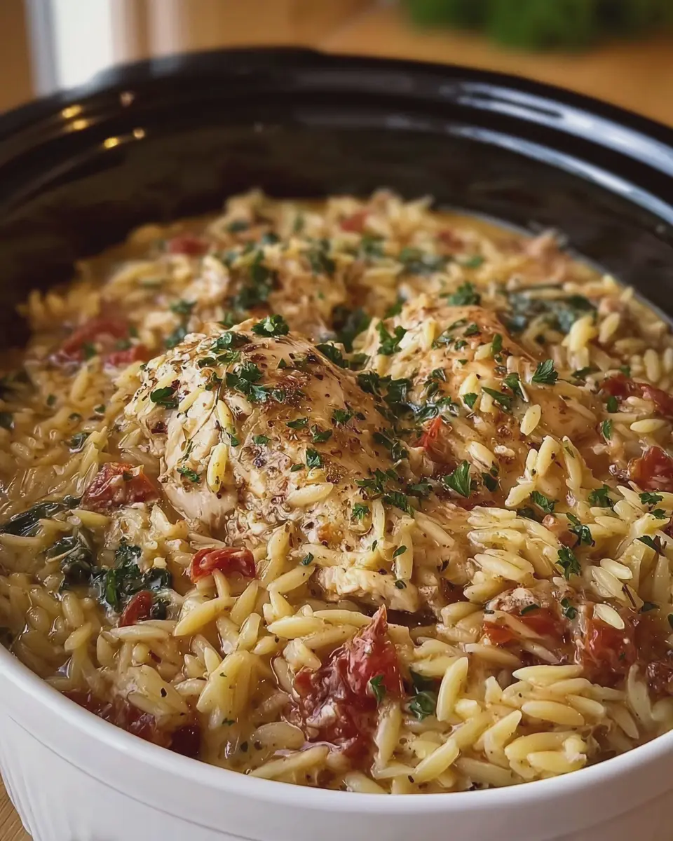 Crockpot Tuscan Chicken and Orzo: Easy Comfort Food Delight