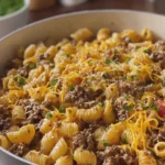 One Pot Beef and Cheddar Ranch Pasta