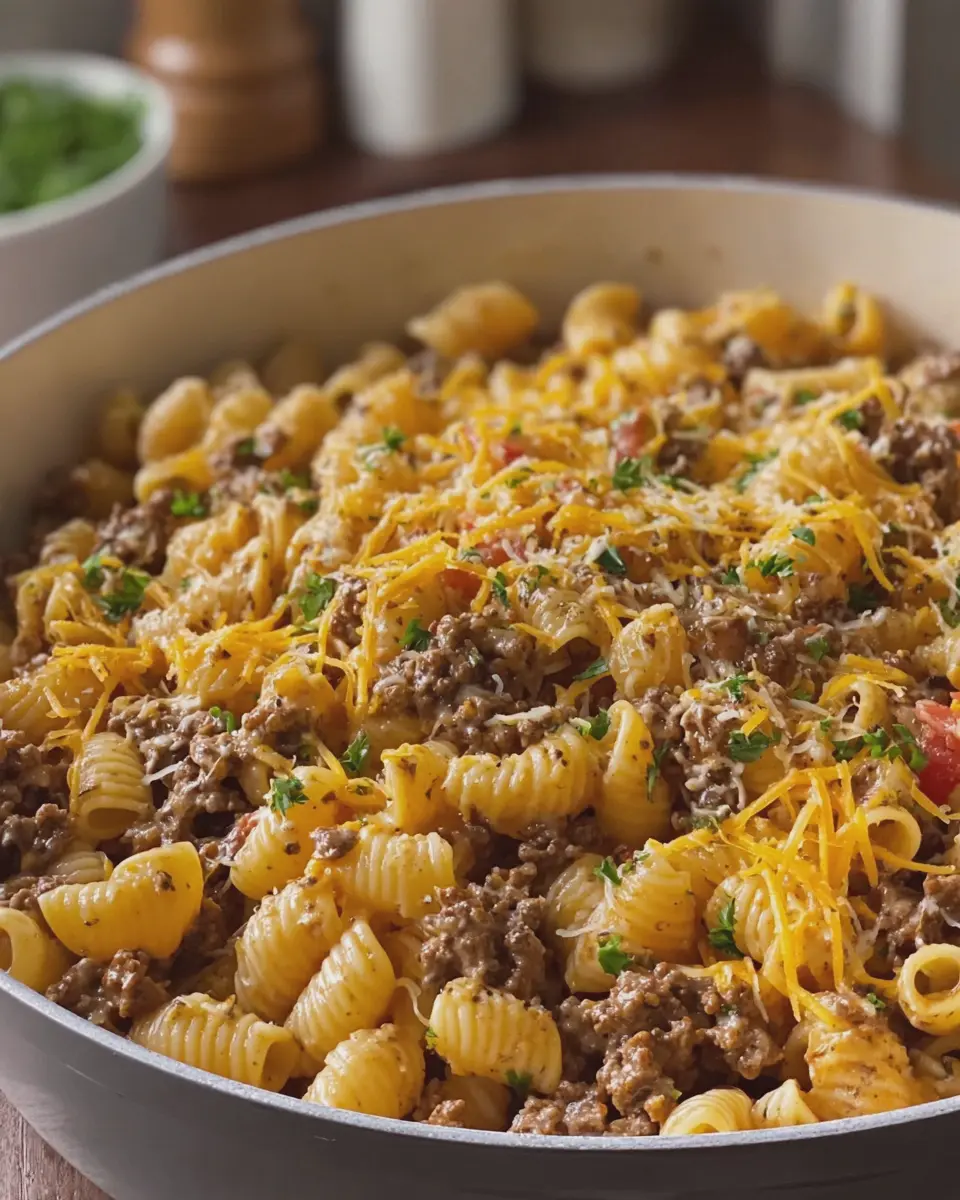 One Pot Beef and Cheddar Ranch Pasta That’s Extra Easy to Love