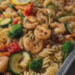 Golden One Tray Seafood Pasta with Shrimp and Vegetables