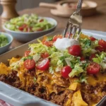 Cheesy Taco Beef Corn Chip Casserole