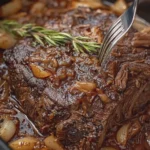 Slow Cooker Garlic Onion Beef Roast