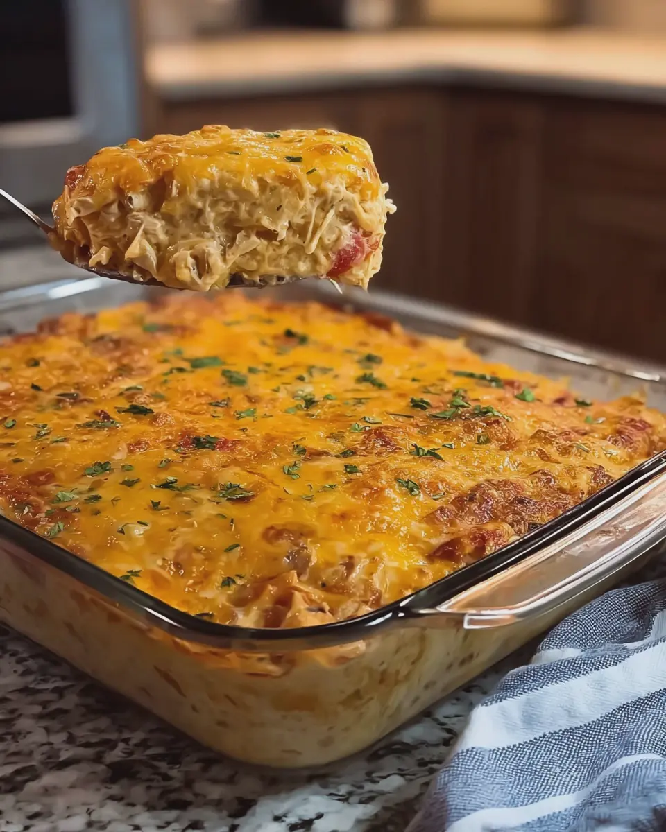 Creamiest King Ranch Chicken Casserole with Turkey Bacon Delight