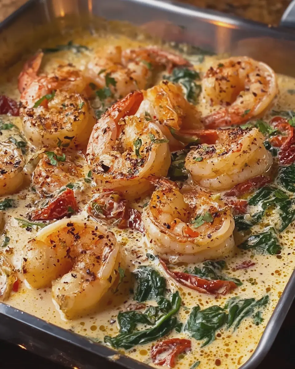 Creamy Tuscan Shrimp Recipe with Turkey Bacon and Spinach Bliss