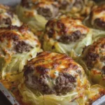 Cheesy Baked Cabbage and Beef Rounds