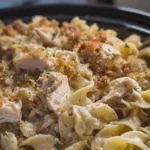 Slow Cooker 4 Ingredient Amish Chicken Stuffing Noodles