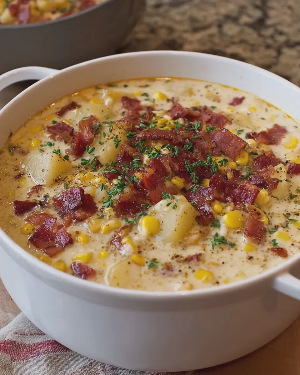 Creamy Turkey Bacon Corn and Potato Chowder for Cozy Evenings